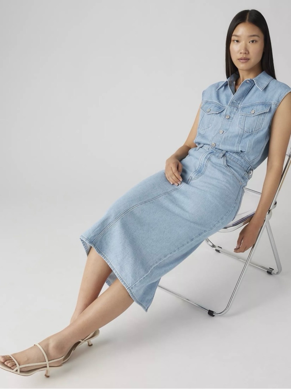 Levi's Iconic Sleeveless Denim Midi Dress